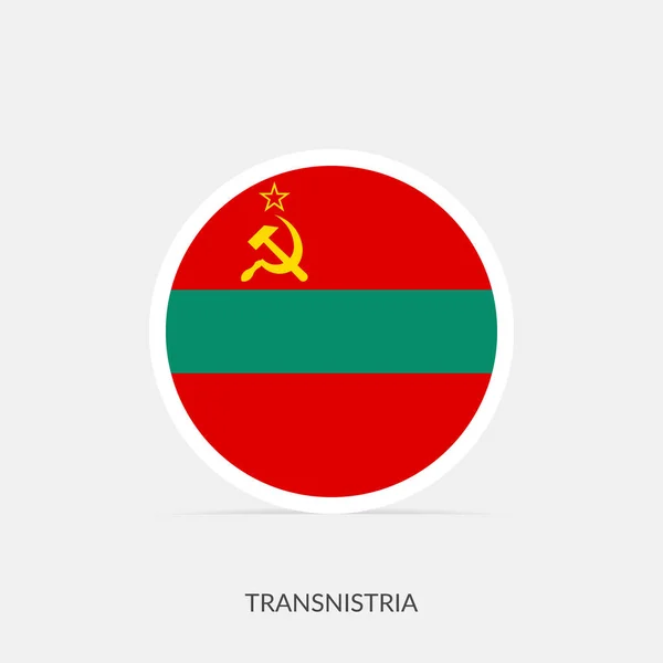 Transnistrië Ronde Vlag Pictogram Met Schaduw — Stockvector