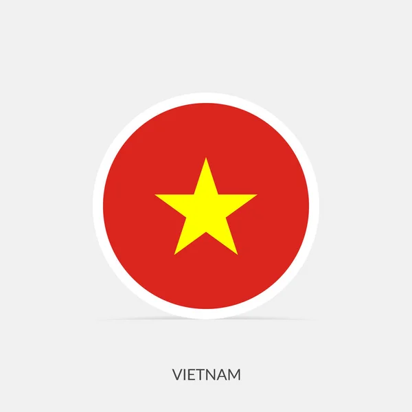 Vietnam Ronda Icono Bandera Con Sombra — Vector de stock