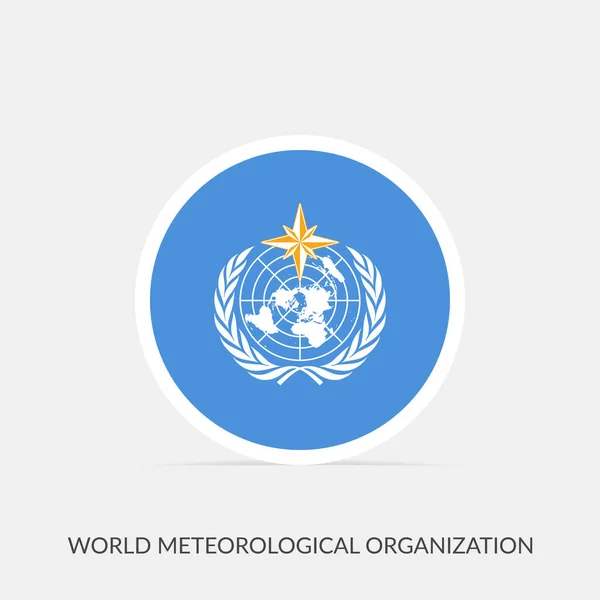World Meteorological Organization Flag Icon Shadow — Stock Vector