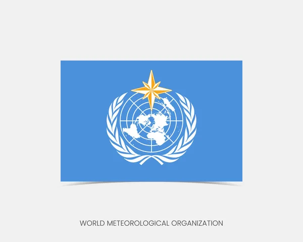 Världsmeteorologiska Organisationen Rektangel Flagga Ikon Med Skugga — Stock vektor