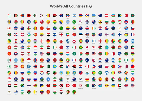 Insamling Flaggikoner För Alla Länder Världen — Stock vektor