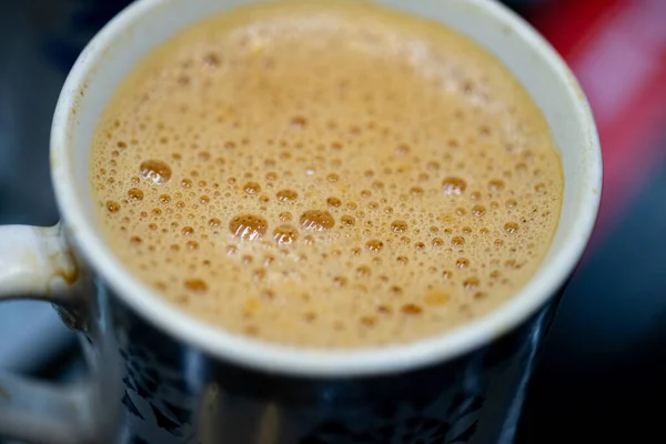 Filiżanka Gorącej Herbaty Mleka Herbata Mleka Regularne Chai Jest Bardzo — Zdjęcie stockowe