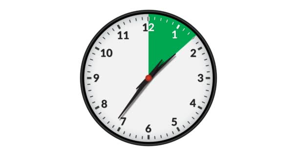 Κινούμενο Ρολόι Τοίχου Που Δείχνει Ένα Πράσινο Χρονικό Διάστημα Ώρες — Αρχείο Βίντεο