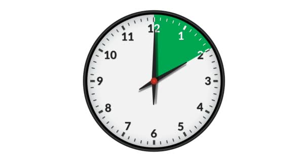 緑の時間間隔を示すアニメーションウォールクロック 10時間 — ストック動画
