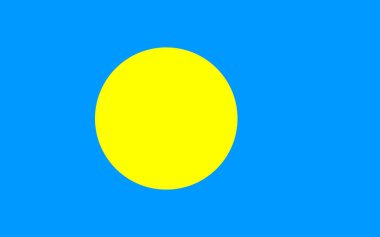 Palau - vektör çizim bayrağı.