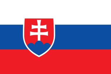 Slovakya - vektör çizim bayrağı.