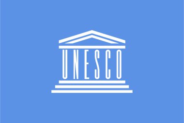 UNESCO Bayrağı - Vektör illüstrasyonu.