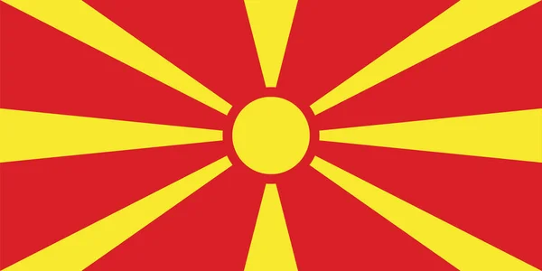 Nordmakedoniens Flagga Vektorillustration — Stock vektor
