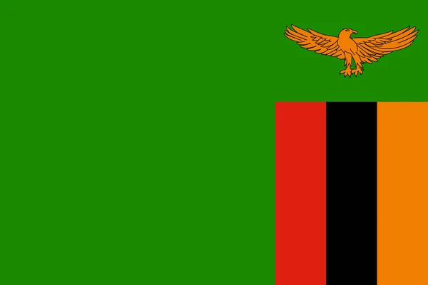 Flagga Zambia Vektor Illustration — Stock vektor