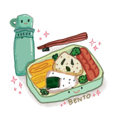 Yemek kutuları tipik olarak çeşitli yiyeceklerden oluşan dengeli bir seçim içerir.