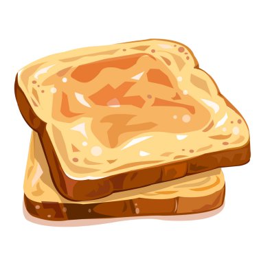 Lezzetli Tereyağlı Tost Çizimi: Kahvaltı, Atıştırmalık İçin Mükemmel