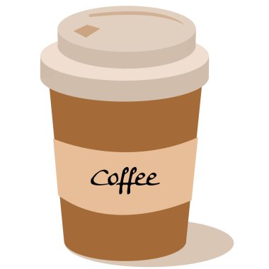 Bir fincan kahve karikatür vektör çizimi