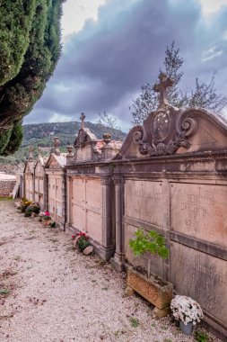 Cenaze yerleri, Valldemossa mezarlığı, Mallorca, Balearic Adaları, İspanya