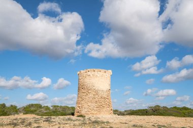 S Stalella Gözlem Kulesi, yıl 1577, S 'Estalella, Llucmajor, Mallorca, Balear Adaları, İspanya, Avrupa