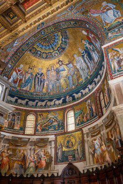 Pietro Cavallini 'nin çalışması, Santa Maria Bazilikası, 3. yüzyılda Papa I. Callistus, Roma, Lazio, İtalya tarafından kuruldu.