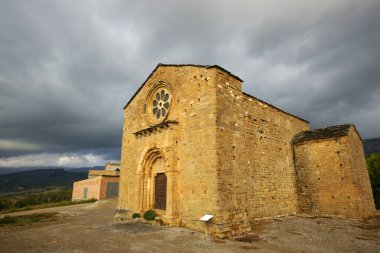 Romanesque church of Santa Maria, 11th century. Covet.Lleida.Pyrenean mountain range.Catalunya.Spain.