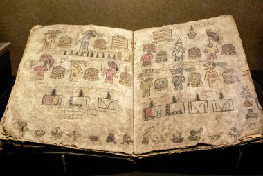 Codice coming from an offering in the main temple of Mexico. Museo Nacional de Antropologia. State of Mexico D.F. Mexico.