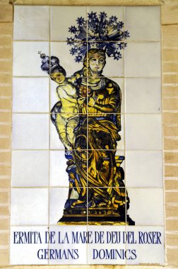 Image of the virgin Maria and the child jesus. Hermitage of the Mare de Deu del Roser.Manacor. Mallorca .Baleares. Spain.