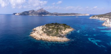 Es Pantaleu ve Dragonera adası, Sant Elm, andratx kıyıları, Majorca, Balearic Adaları, İspanya