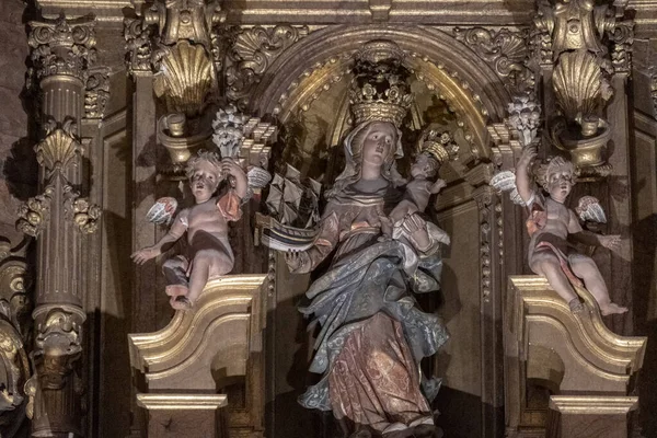 Scultura Legno Della Madonna Dei Marinai Patrona Dei Marinai Cappella — Foto Stock