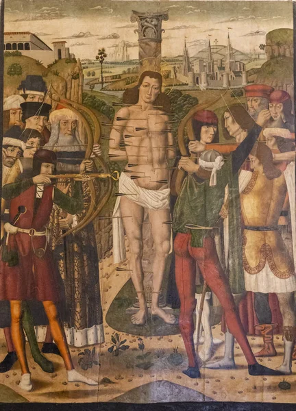 Saint Sebastian Alonso Sedano Mästare Burgos 1488 Palma Cathedral Museum — Stockfoto