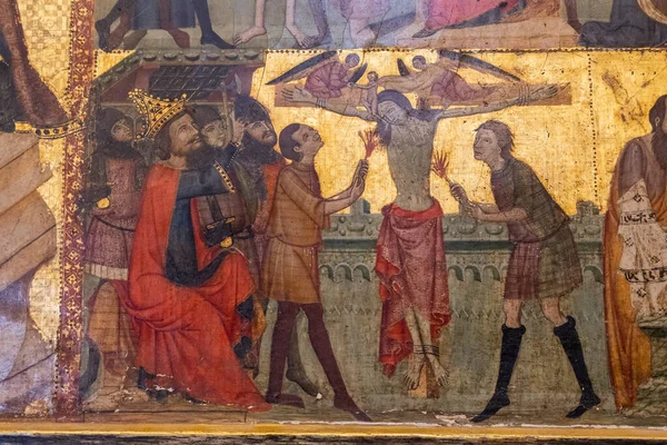 Altarpiece Martyrdom Saint Eulalia Joan Lloert Palma Cathedral Museum Majorca — Stock Photo, Image