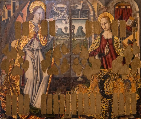 Annunciazione Della Vergine Maria Martin Torner 1490 Museo Della Cattedrale — Foto Stock