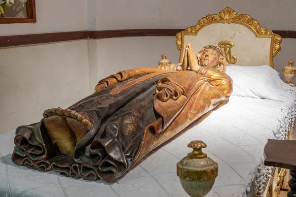 Mare Deu Morta Dormicion Virgen Talla Policromada Del Siglo Xvi — Fotografia de Stock