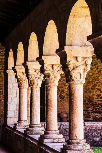 Capitals 12Th Century Cloister Benedictine Monastery Sant Miquel Cuixa Year — Stock Photo, Image