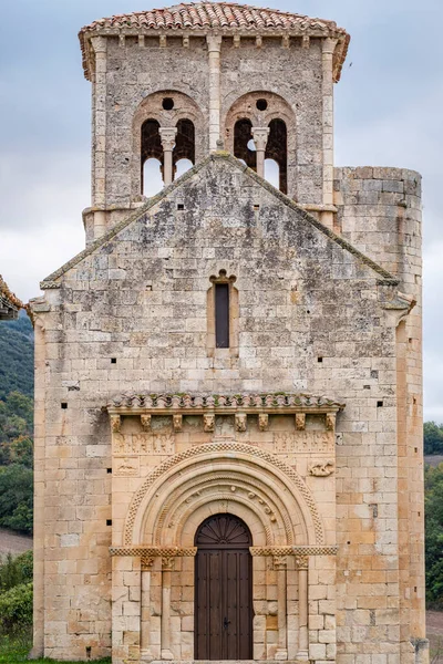 stock image hermitage of San Pedro de Tejada, Romanesque hermitage, Puente-Arenas, the Merindad de Valdivielso, Burgos, Spain