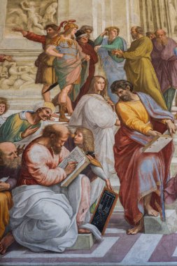 Seal 's stay, Hypatia at the school of Athens, Musei Vaticani, State of Vatican City, Roma, Lazio, Italia