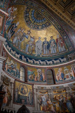 Pietro Cavallini 'nin çalışması, Santa Maria Bazilikası, 3. yüzyılda Papa I. Callistus, Roma, Lazio, İtalya tarafından kuruldu.