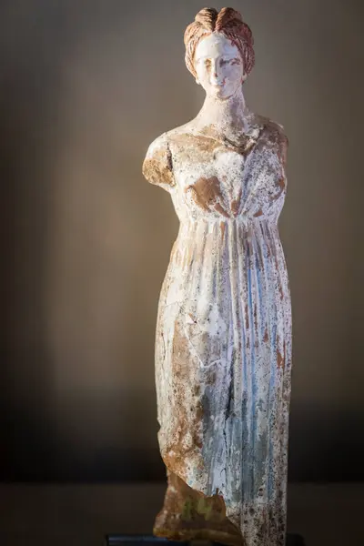 Figurine Féminine Terre Cuite Époque Gréco Romaine Musei Vaticani État — Photo