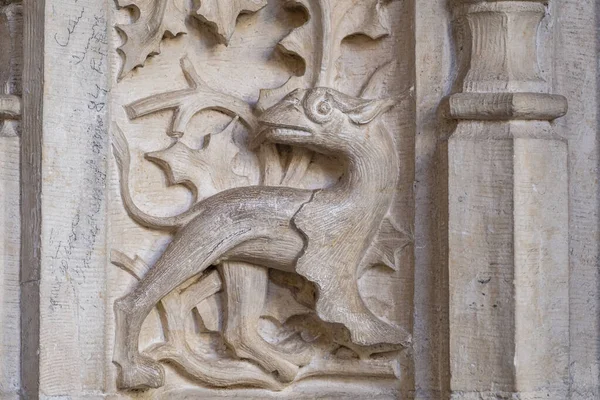 Relieve Dragon Claustro Del Monasterio San Juan Los Reyes Toledo — Stock fotografie