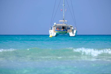 Katamaran, Es Trenc plajı, Campos, Mayorka, Balear Adaları, İspanya