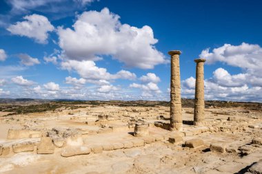 Los Banales arkeolojik alanı, antik Roma şehri, Sadaba, Cinco Villas, Aragon, İspanya