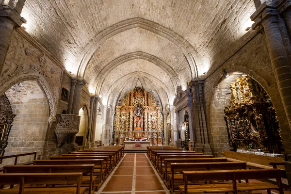 stock image church of Santa Maria de la Corona, main altarpiece, Ejea de los Caballeros, Cinco Villas, Zaragoza, Aragon, Spain
