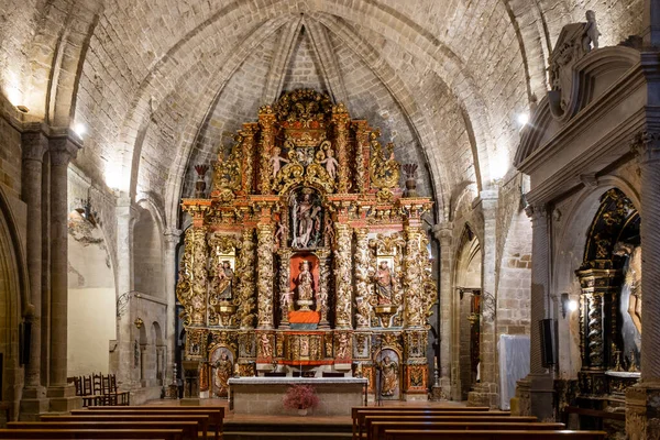 Iglesia Santa Maria Corona Retablo Mayor Ejea Los Caballeros Cinco — Foto de Stock