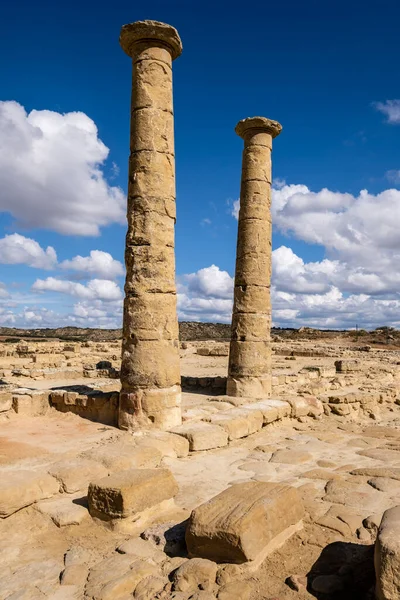 Los Banales arkeolojik alanı, antik Roma şehri, Sadaba, Cinco Villas, Aragon, İspanya