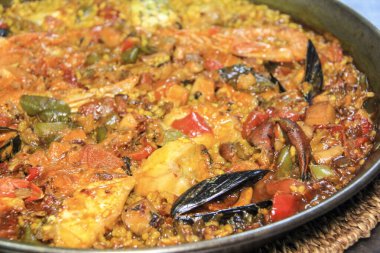 balık paella, Can Forn, Sant Ferran de les Roques, Formentera, Pitiusas Adaları, Balear Community, İspanya