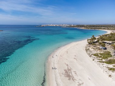 Es Carbo Sahili, Virgin Kum Sahili İnsansız, Ses Salines, Mallorca, Balear Adaları, İspanya