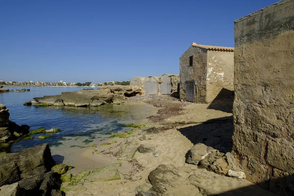 Antiche Case Dei Pescatori Curt Ses Salines Maiorca Isole Baleari — Foto Stock