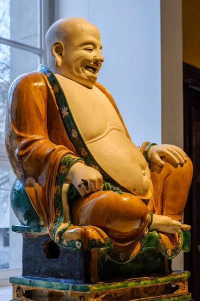 Budai Nin Taş Eşya Figürü 1486 Henan Çin Ngiliz Müzesi — Stok fotoğraf