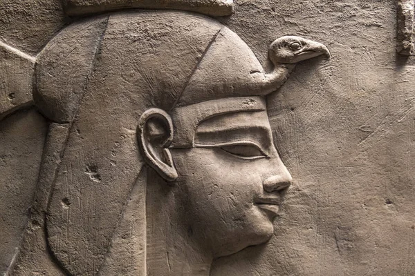 Reliëf Van Tempel Van Farao Ptolemaeus Kalksteen Ptolemeïsche Dynastie Tempel — Stockfoto