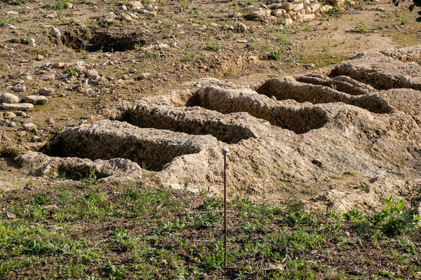Necropolis Can Fanals Cidade Romana Pollentia Alcudia Maiorca Ilhas Baleares — Fotografia de Stock
