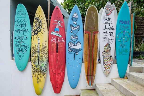 Colección Tablas Surf Calo Formentera Islas Pitiusas Comunidad Baleares España — Foto de Stock