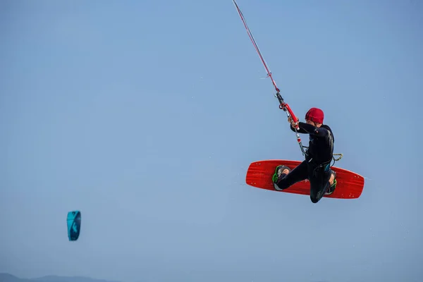 Kitesurfing Illete Beachformentera Pitiusas Islands Baleárské Společenství Španělsko — Stock fotografie
