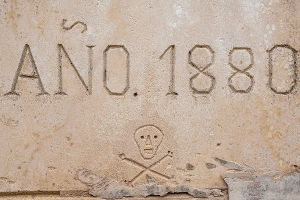 Деталь Гробницы Хуана Бибилони Оливера 1880 Год Кладбище Пина Озил — стоковое фото