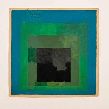 Meydana Bağlılık için Renk Çalışması, lekeleme kağıdındaki yağ, Josef Albers, Bauhaus