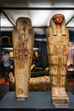 Antropomorfik mumya tabutu Hetepheres, ahşap, Thebes, Geç Dönem, Gregorian Mısır Müzesi Musei Vaticani, Vatikan Devleti, Roma, Lazio, İtalya